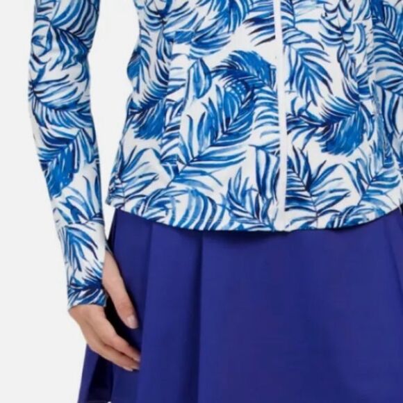 Tommy Bahama Golf Jacket Activewear Full Zip Blue Tropical Zip/Pockets S NWOT - Picture 6 of 11